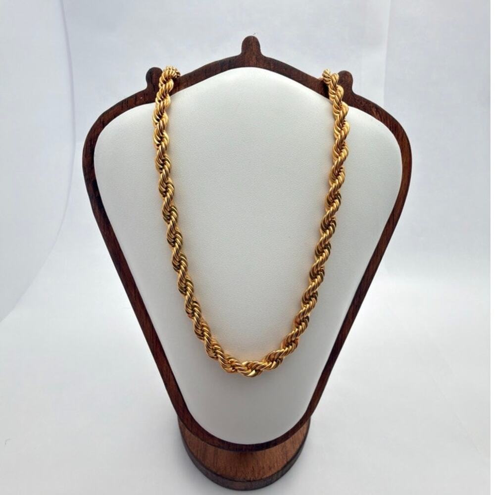 Vintage 80s Napier Heavy Gold Tone Rope Chain Necklace Classic Statement 22"